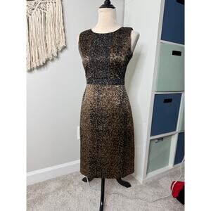 Elie Tahari Silk Brown Animal Cheetah Print Short Knee-Length Sleeveless Dress 2